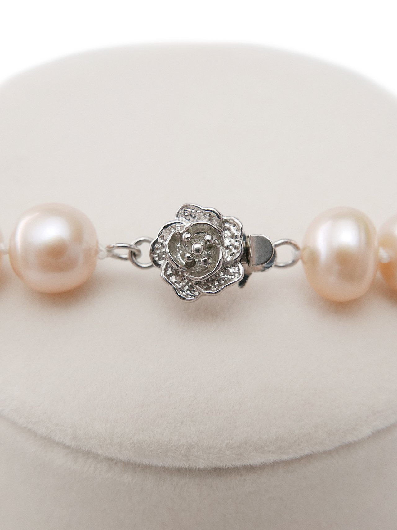 Flat Fresh Water AAA Orange Pink Pearls 925 Sterling Silver