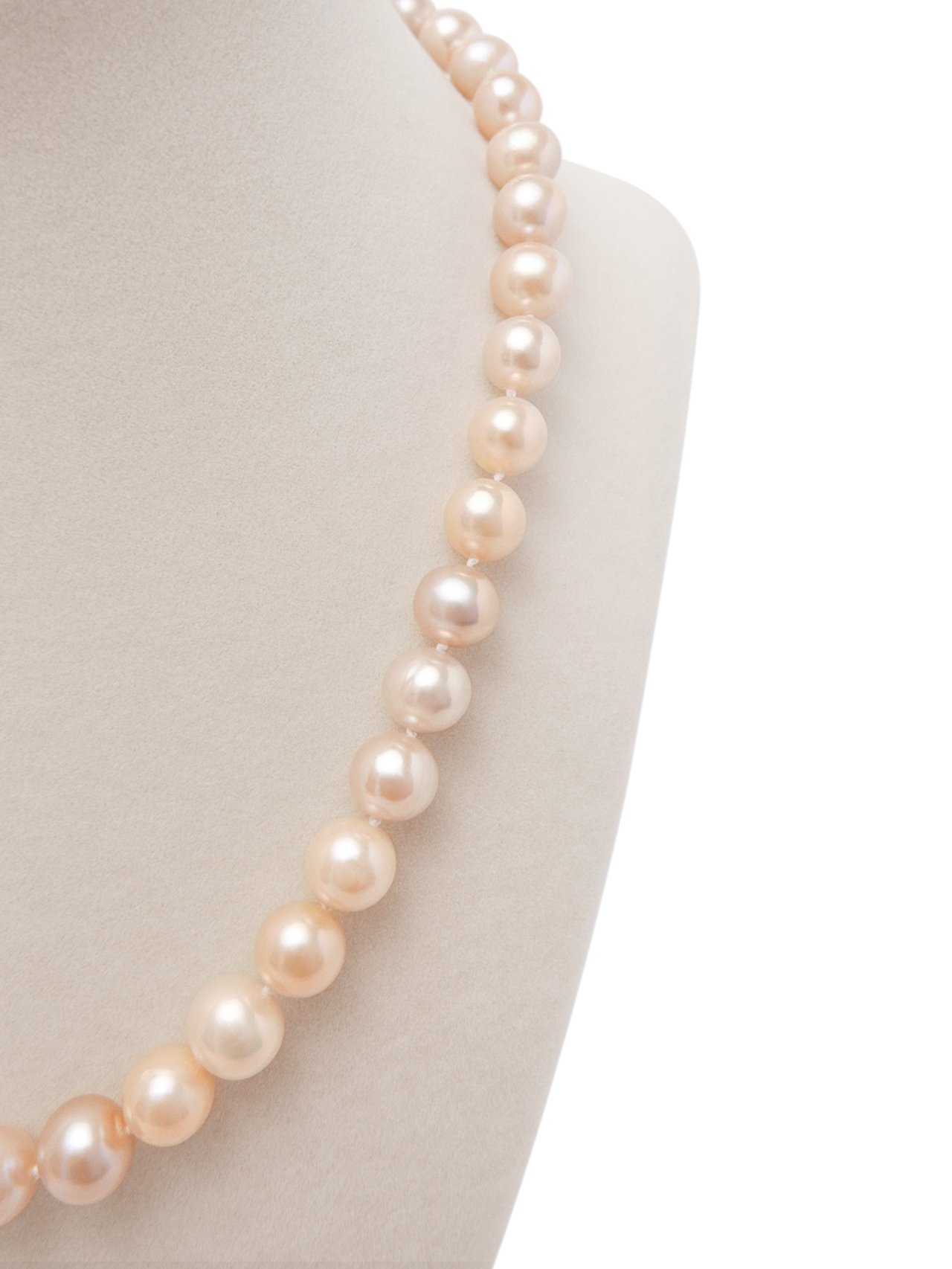 Flat Fresh Water AAA Orange Pink Pearls 925 Sterling Silver